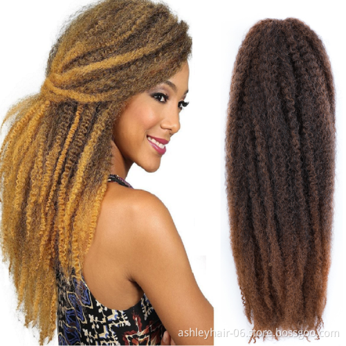 Kanekalon Ombre Two Tone Colored Afro Kinky Marley Braids Crotchet Hair Colors Synthetic Extension Braiding Braid Hair